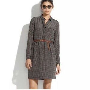 Madewell Silk Cinema Dress in Mini-Houndstooth